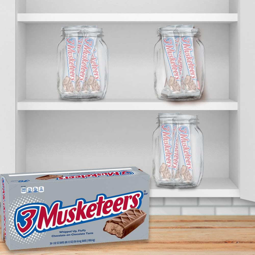 3 MUSKETEERS Milk Chocolate Candy Bars - Full Size Chocolate Bars, 1.92 oz Candy Bar (Pack of 36) Bulk Box - Image 7