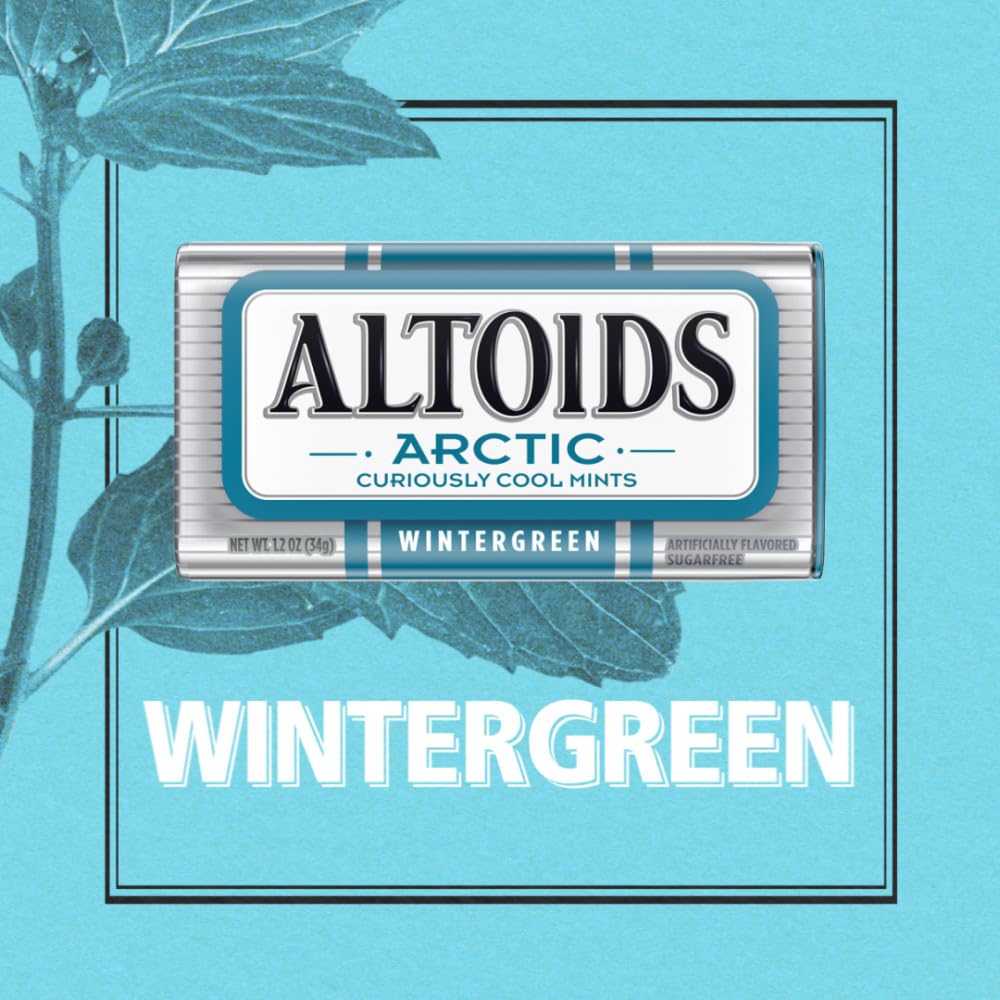 ALTOIDS Arctic Wintergreen Breath Mints Sugar Free Hard Candy Bulk, 1.2 oz Tin (8 Pack) - Image 4