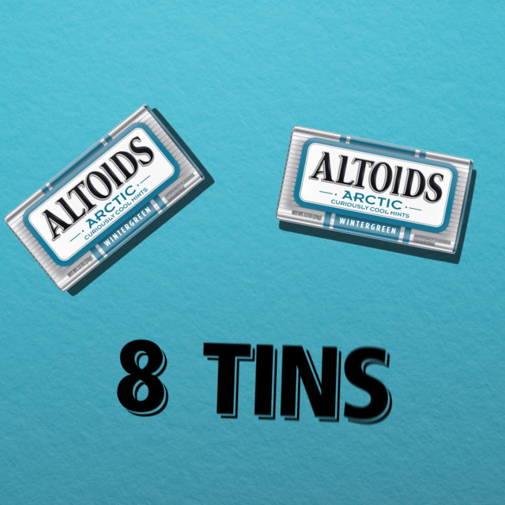 ALTOIDS Arctic Wintergreen Breath Mints Sugar Free Hard Candy Bulk, 1.2 oz Tin (8 Pack) - Image 5