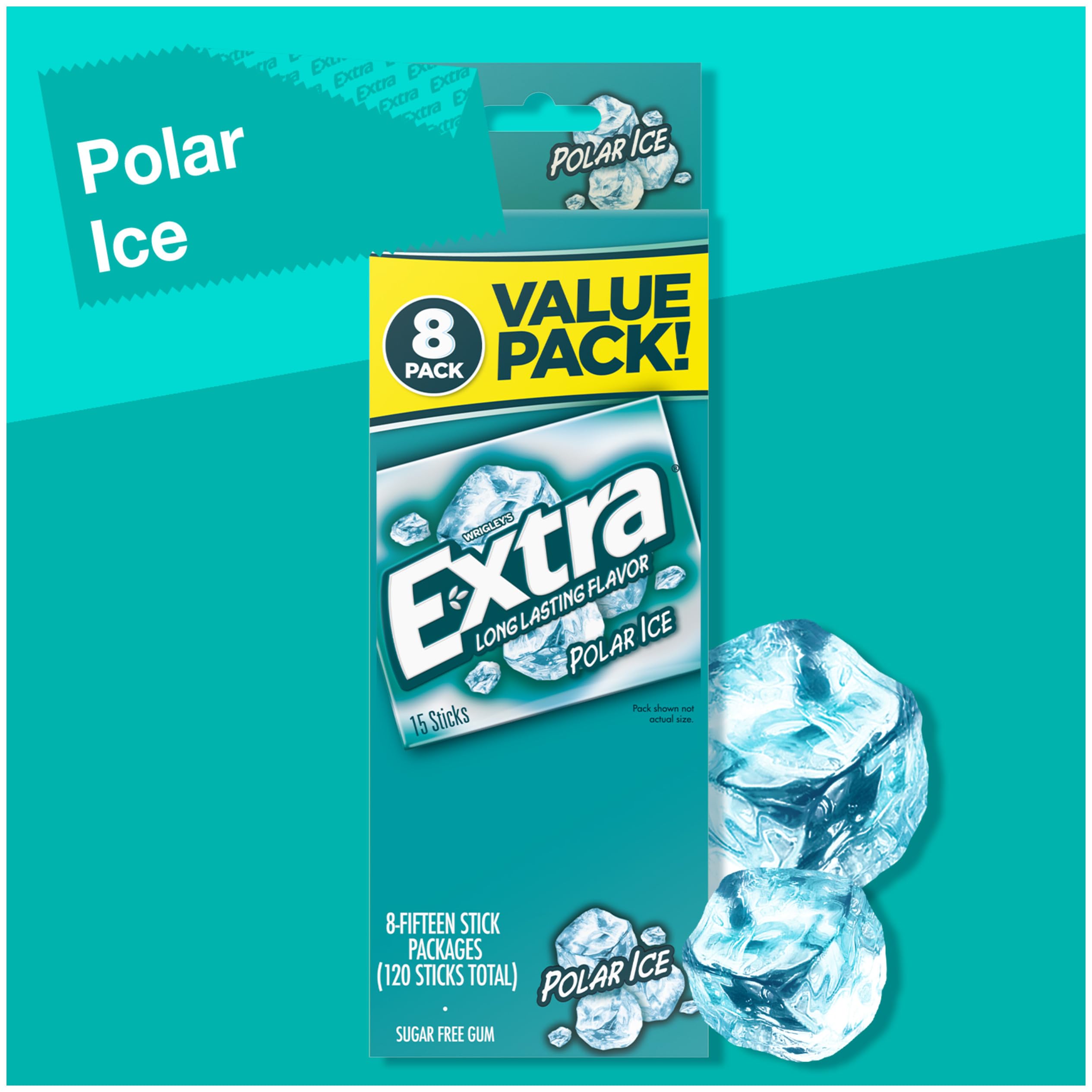 EXTRA Polar Ice Gum Sugar-Free, 8 Ct/Box, Pack of 6 (48 Count Total), Bulk Mint Gum - Image 3