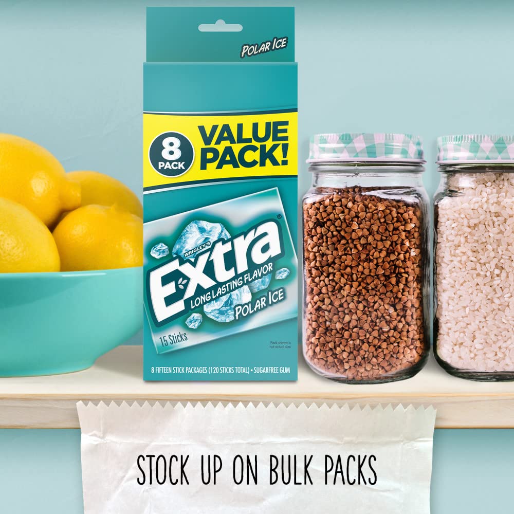 EXTRA Polar Ice Gum Sugar-Free, 8 Ct/Box, Pack of 6 (48 Count Total), Bulk Mint Gum - Image 6
