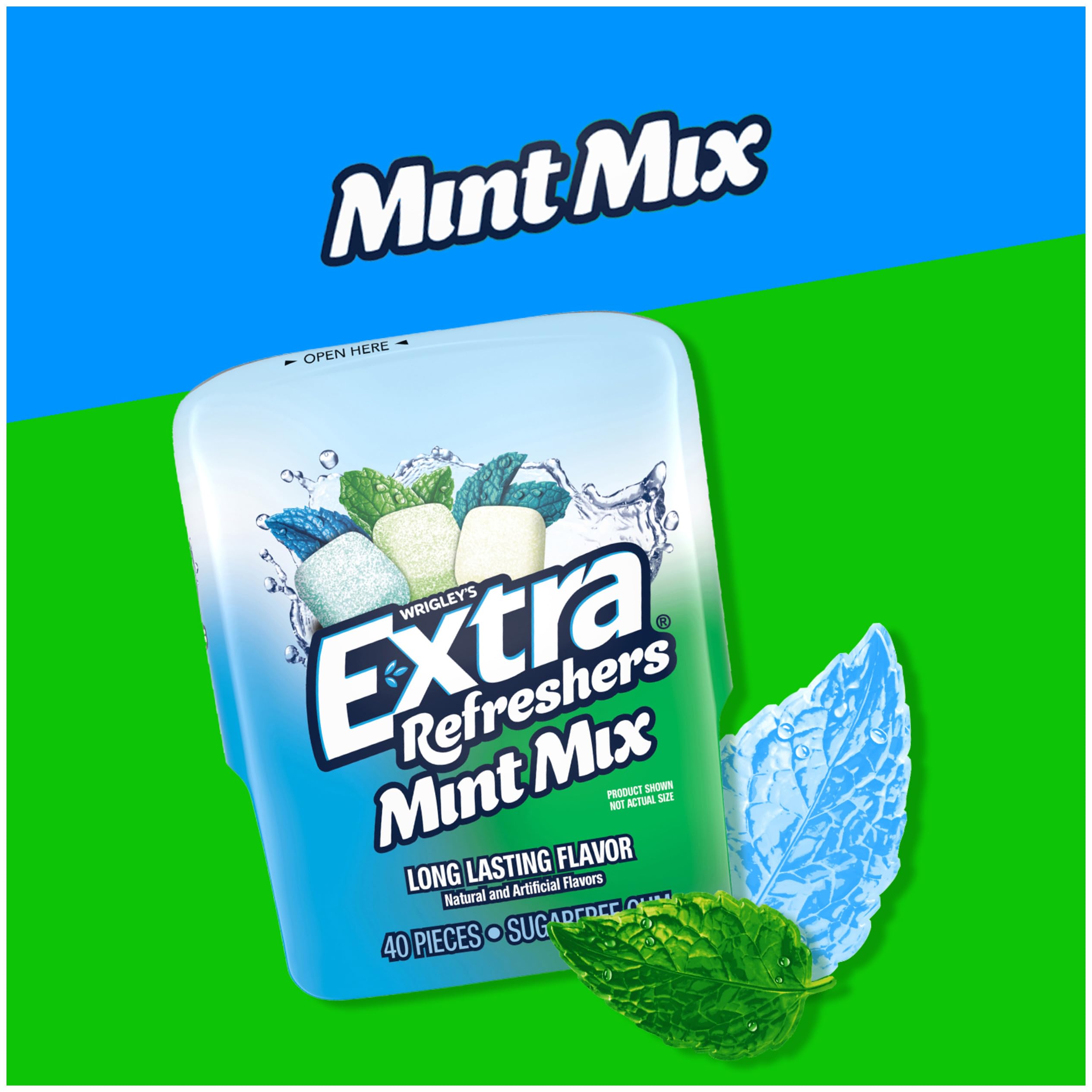 EXTRA Refreshers Mint Mix Gum, 3.21-Ounce 40-Piece Bottle (Pack of 6) - Image 3