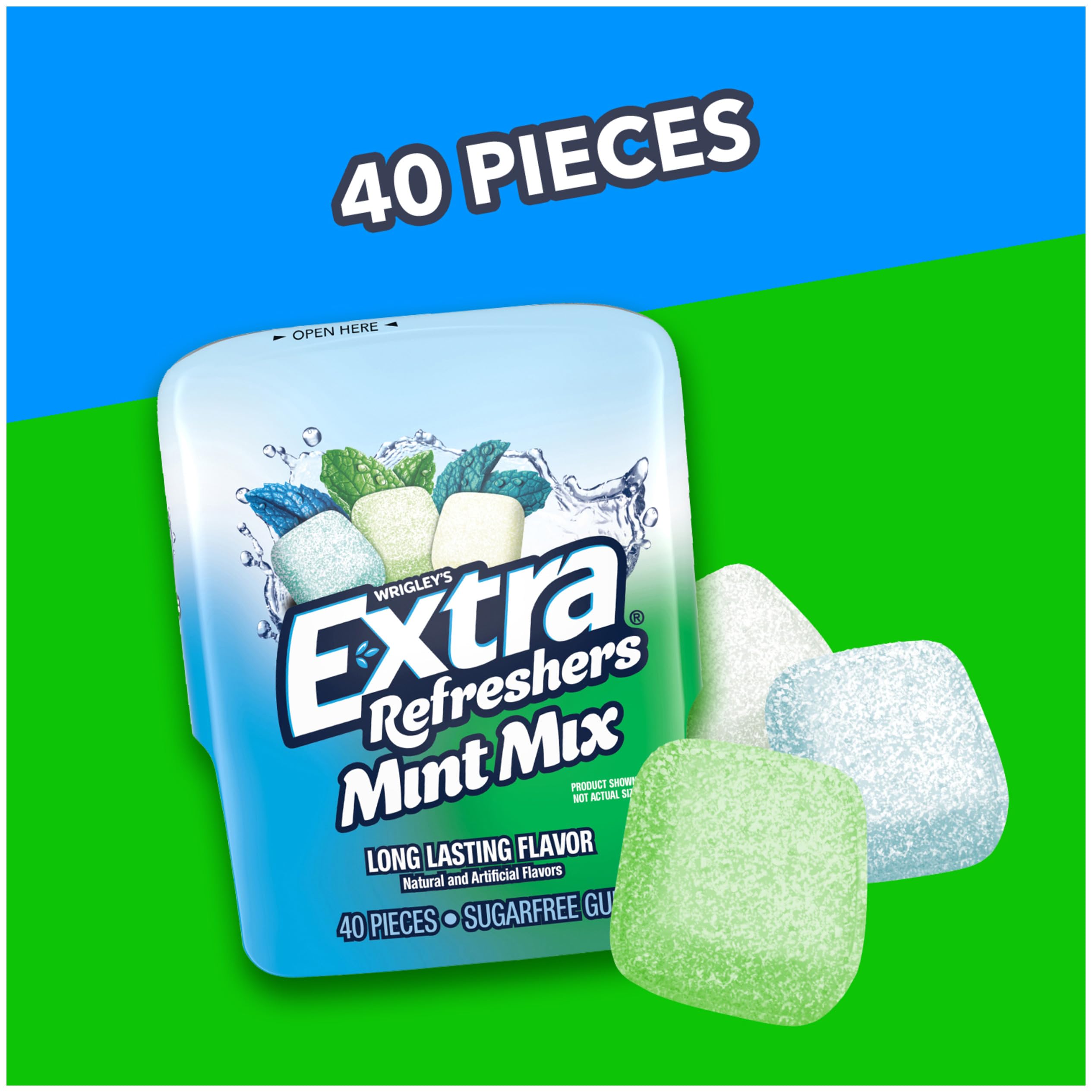 EXTRA Refreshers Mint Mix Gum, 3.21-Ounce 40-Piece Bottle (Pack of 6) - Image 4