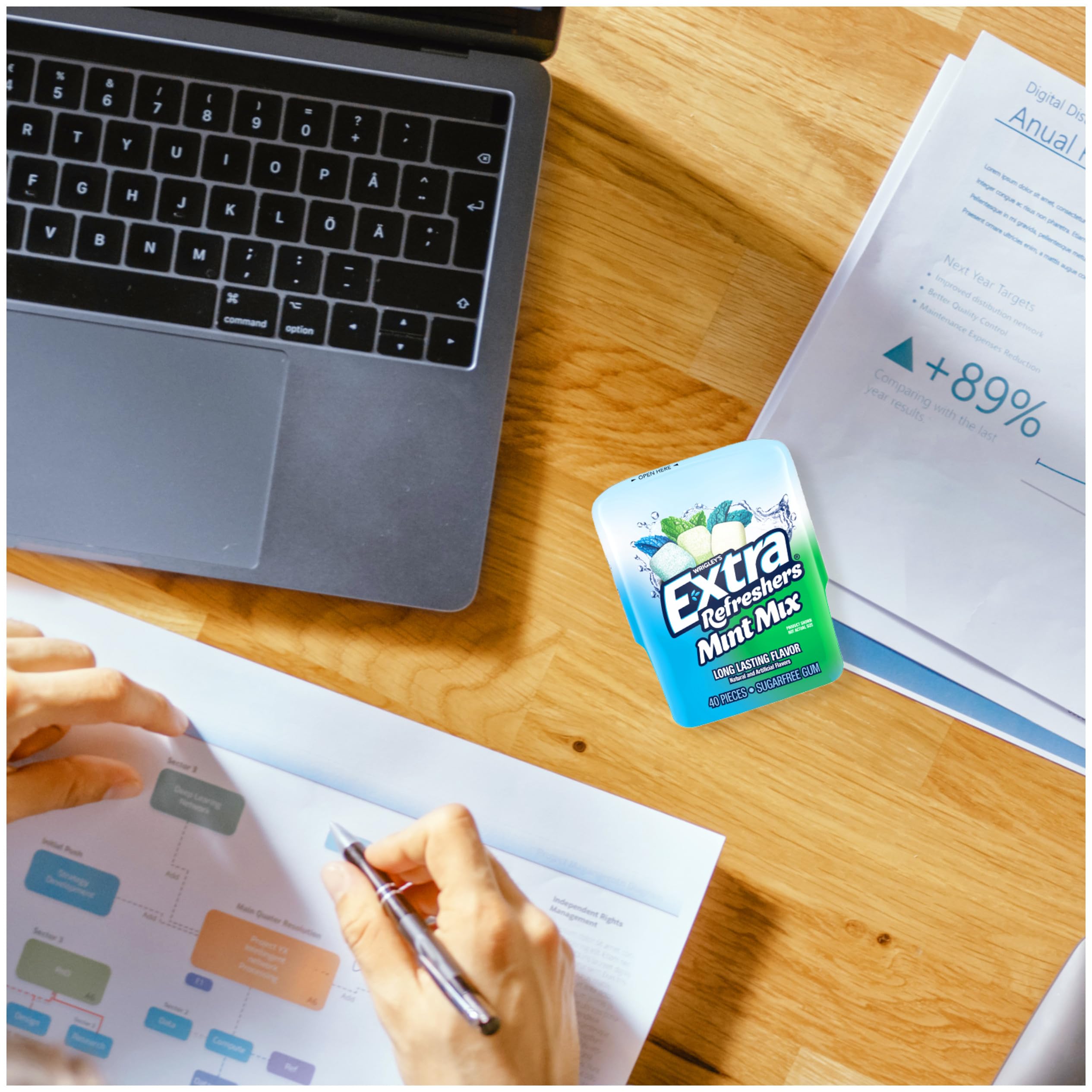 EXTRA Refreshers Mint Mix Gum, 3.21-Ounce 40-Piece Bottle (Pack of 6) - Image 7