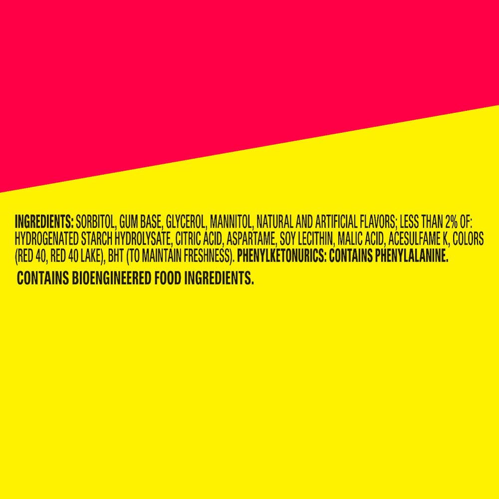 EXTRA SOURS Strawberry Sugar Free Chewing Gum Sour Candy Fruit Gum, 15 Stick Pack, 10 Count - Image 3