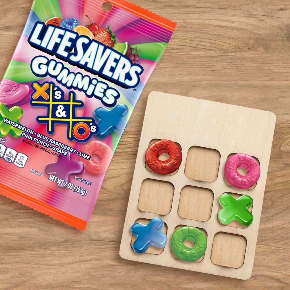 LIFE SAVERS Gummies X's & O's Gummy Candy Game Night Family Game Snack, 7 Oz Bag, 12 Pack - Image 6