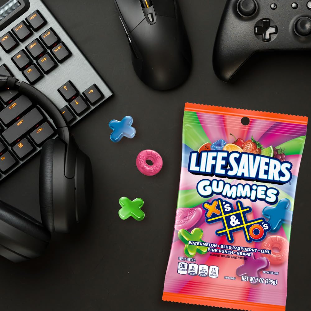 LIFE SAVERS Gummies X's & O's Gummy Candy Game Night Family Game Snack, 7 Oz Bag, 12 Pack - Image 8
