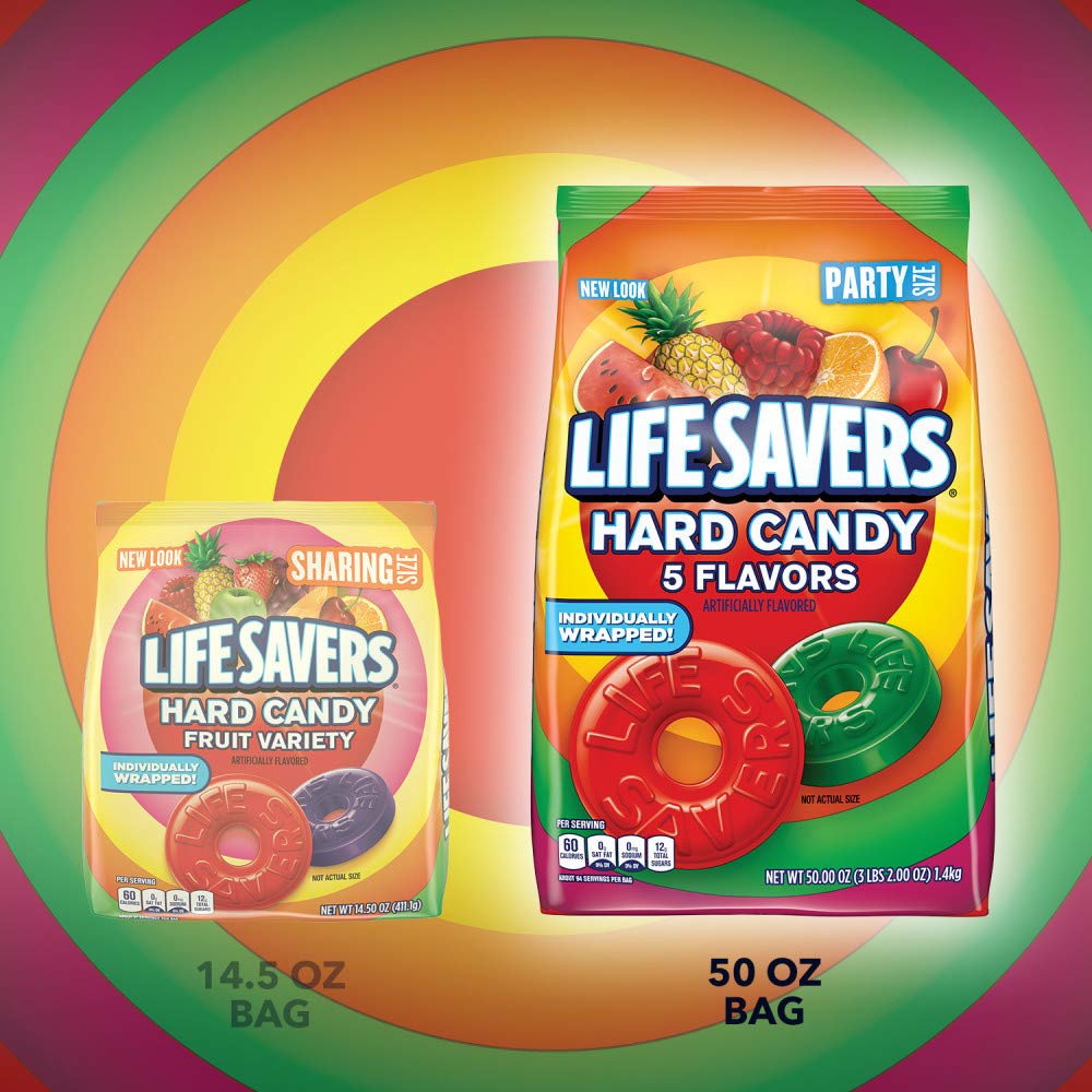 LIFE SAVERS Hard Candy Bag 5 Flavors, Hard Candy Individually Wrapped for Goodie Bags, Road Trips, Treats, Offices, Celebrations, 50-Ounce Party Size (Pack of 2) - Image 7