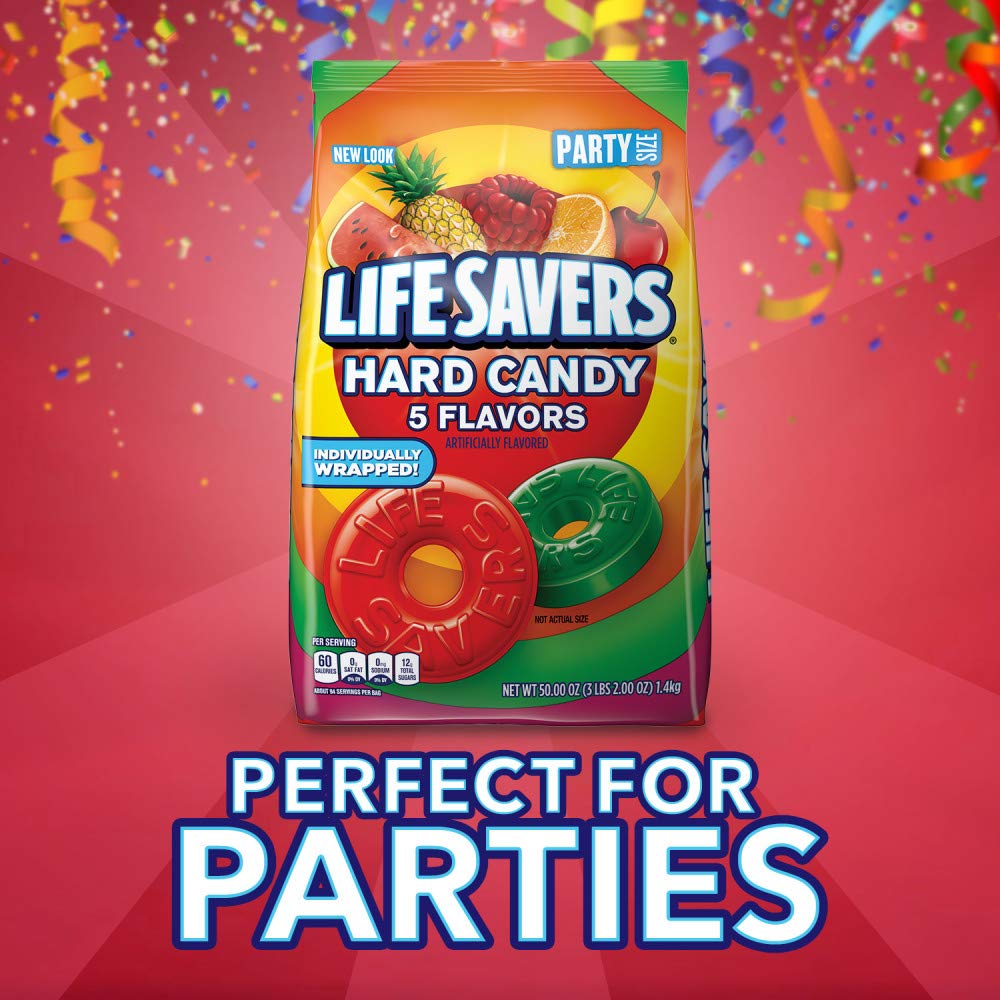 LIFE SAVERS Hard Candy Bag 5 Flavors, Hard Candy Individually Wrapped for Goodie Bags, Road Trips, Treats, Offices, Celebrations, 50-Ounce Party Size (Pack of 2) - Image 8