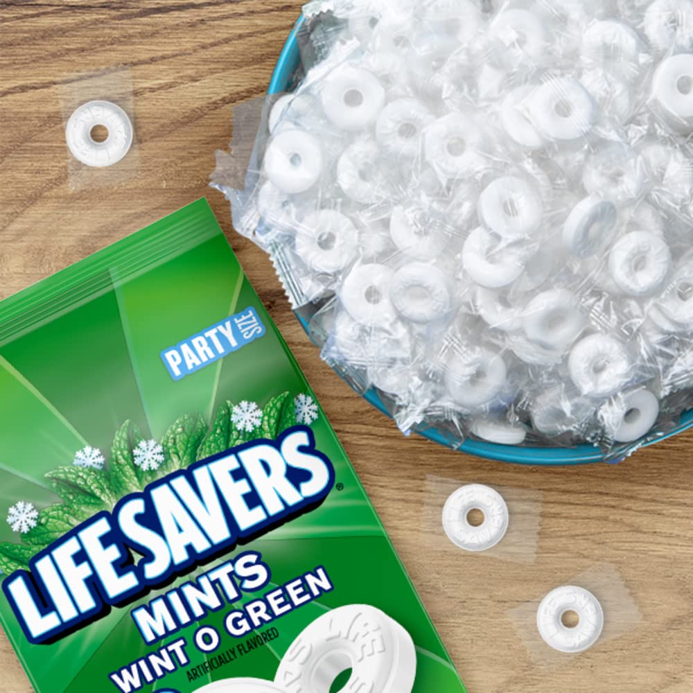 LIFE SAVERS Mints Wint-O-Green Hard Candy Bulk Mints, Hard Candies, Individually Wrapped Single Rolls, .84 Ounce, 20 Count Box - Image 5