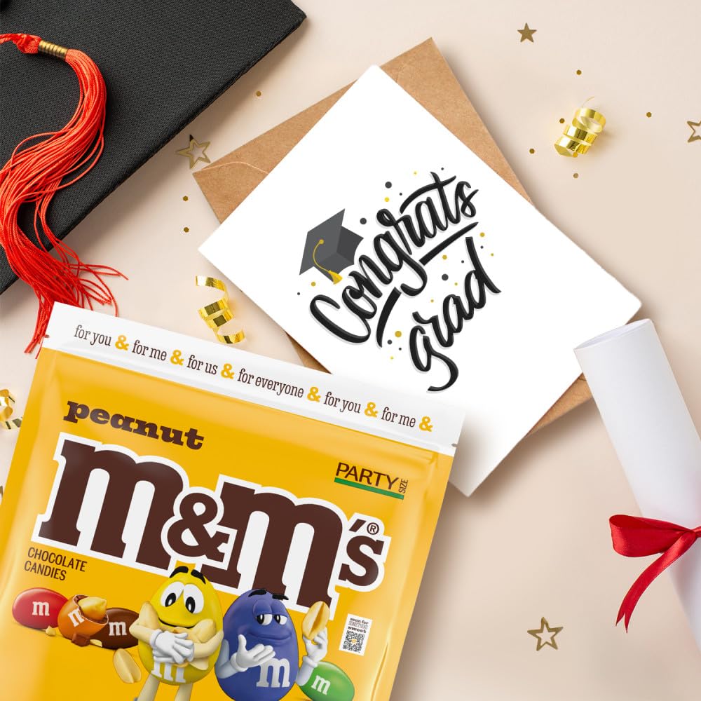 M&M'S Peanut Milk Chocolate Candy Resealable Bulk Pack, Party Size, 38 oz Bag, For Sharing, Baking and Snacking - Image 9