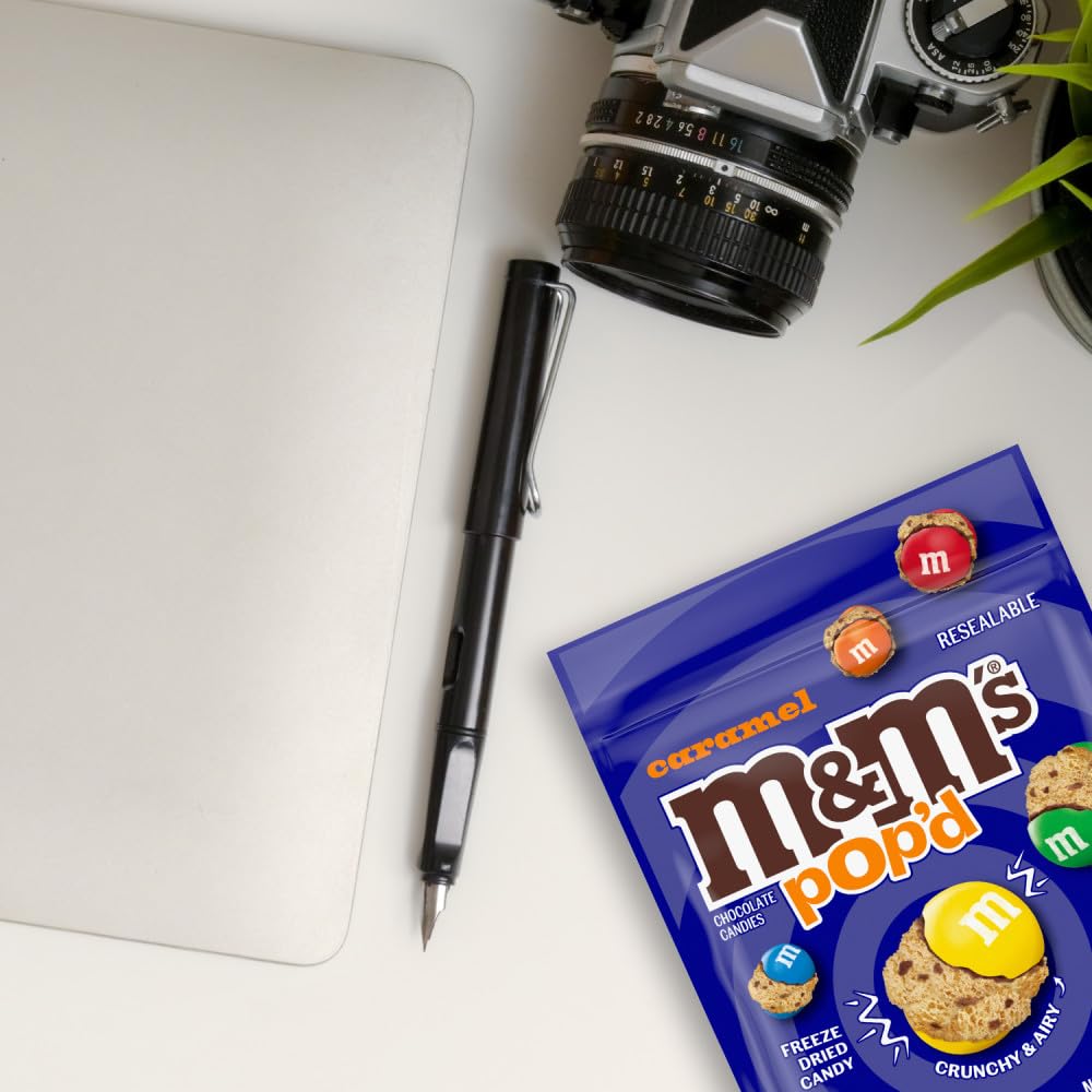 M&M'S Pop'd Caramel Chocolate Crunchy Freeze-Dried Candy 5.5 Oz Resealable Bag - Image 8