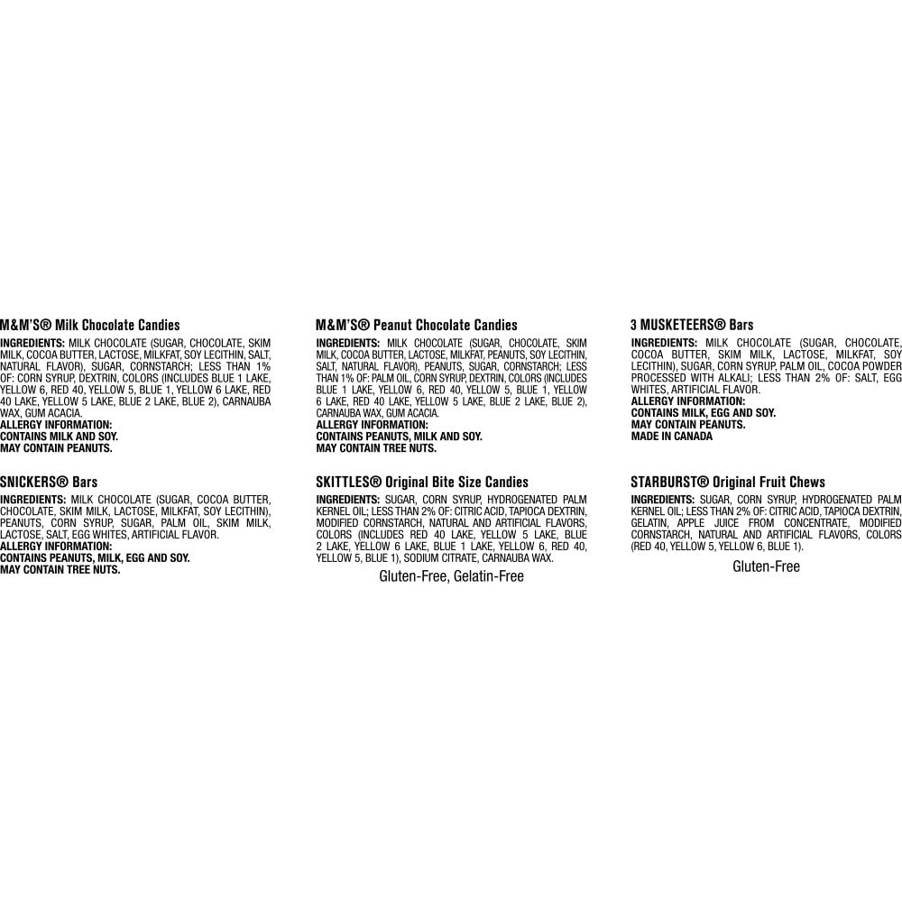 M&M'S, SNICKERS, 3 MUSKETEERS, SKITTLES & STARBURST Variety Pack Full Size Bulk Candy Assortment, 56.11 oz, 30 Bars - Image 9