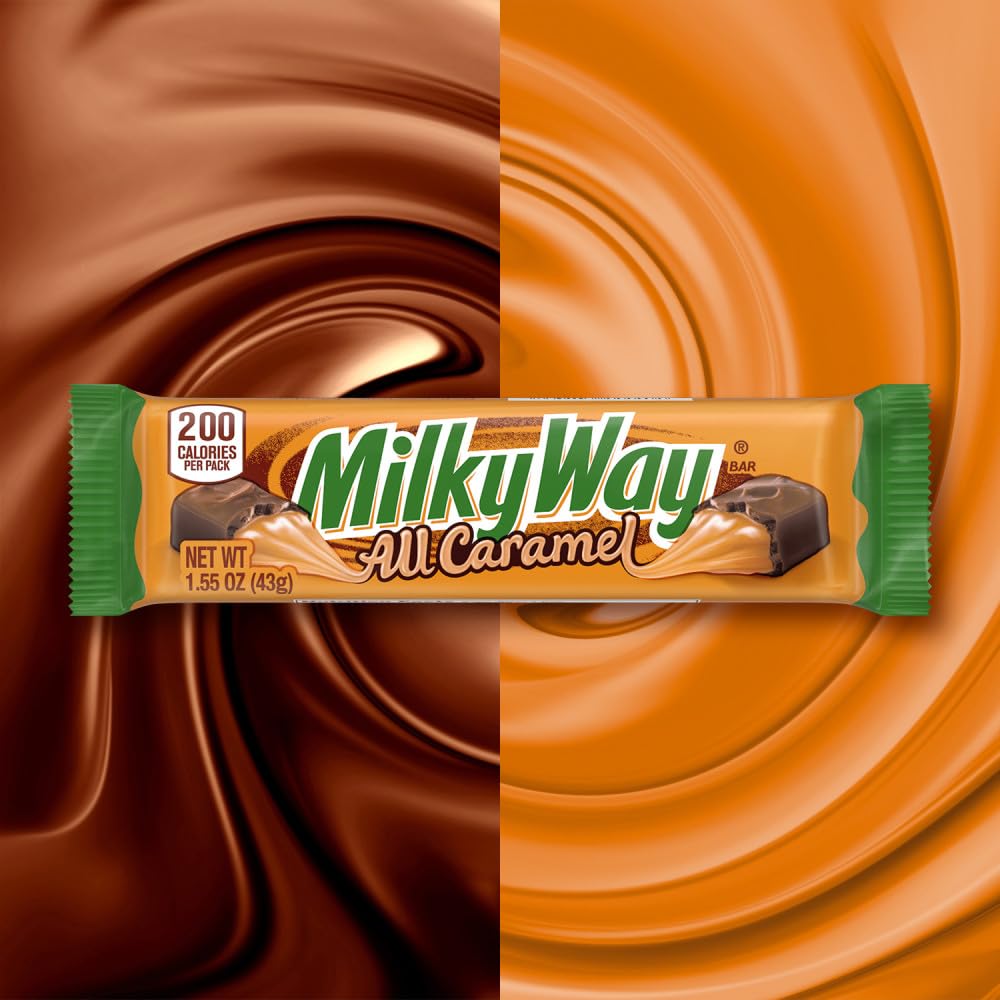 MILKY WAY All Caramel Milk Chocolate Bar Caramel Candy Full Size Bar, 1.55 Oz Single Pack, 24 Count - Image 5