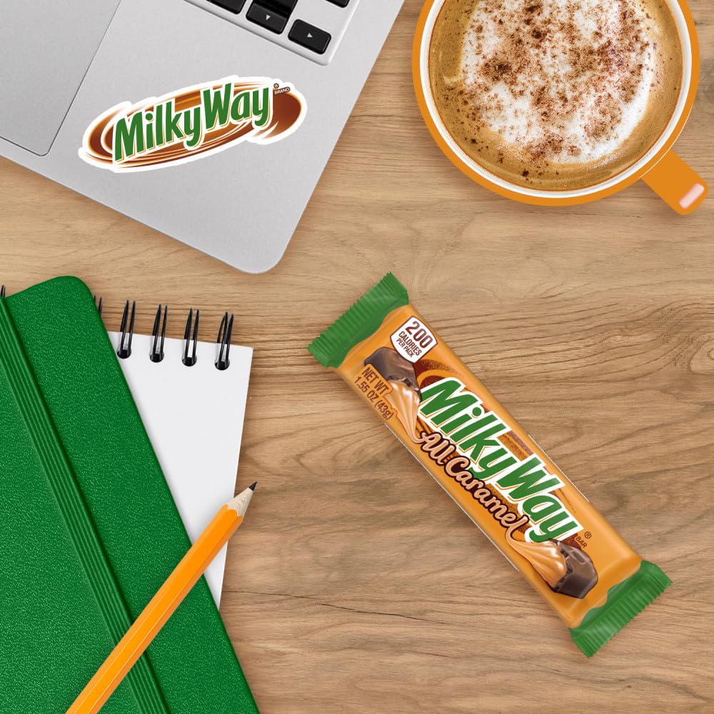 MILKY WAY All Caramel Milk Chocolate Bar Caramel Candy Full Size Bar, 1.55 Oz Single Pack, 24 Count - Image 6