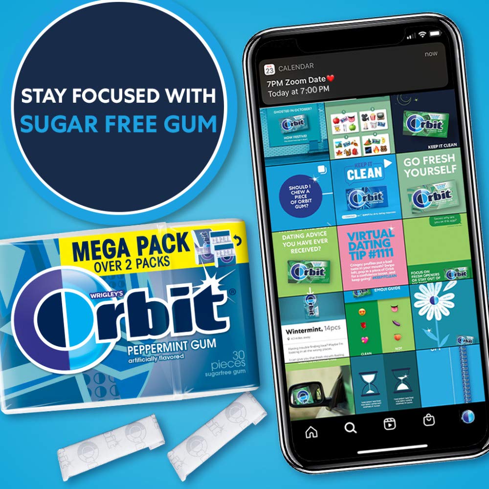 ORBIT Peppermint Sugar Free Chewing Gum Travel Essentials Mint Spring Break Travel Gum, 30 Ct Mega Pack - Image 6