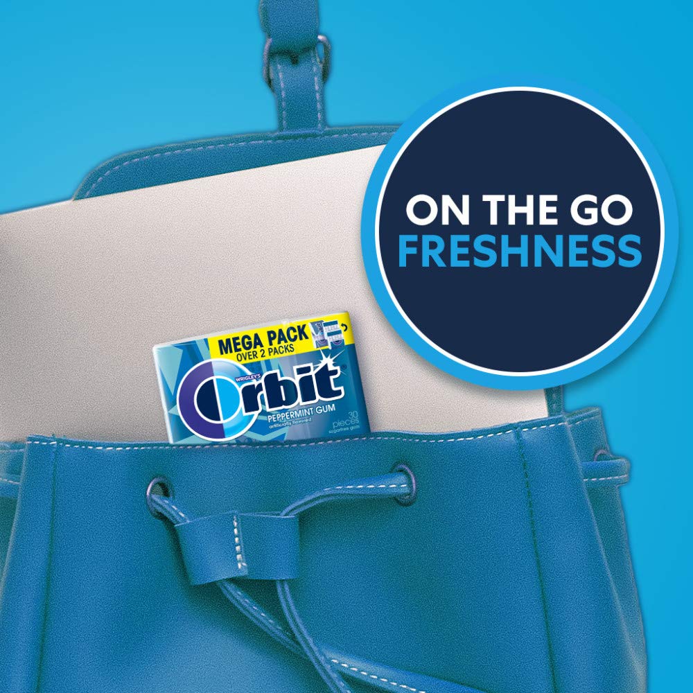 ORBIT Peppermint Sugar Free Chewing Gum Travel Essentials Mint Spring Break Travel Gum, 30 Ct Mega Pack - Image 8