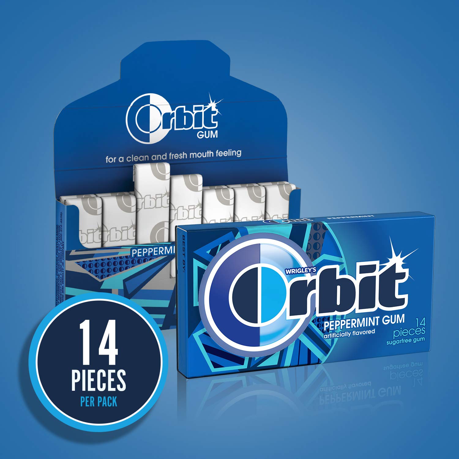 ORBIT Peppermint Sugar Free Gum Individually Wrapped, Bulk Packs of Gum, 12 Packs of 14-Pieces (168 Total Pieces) - Image 4