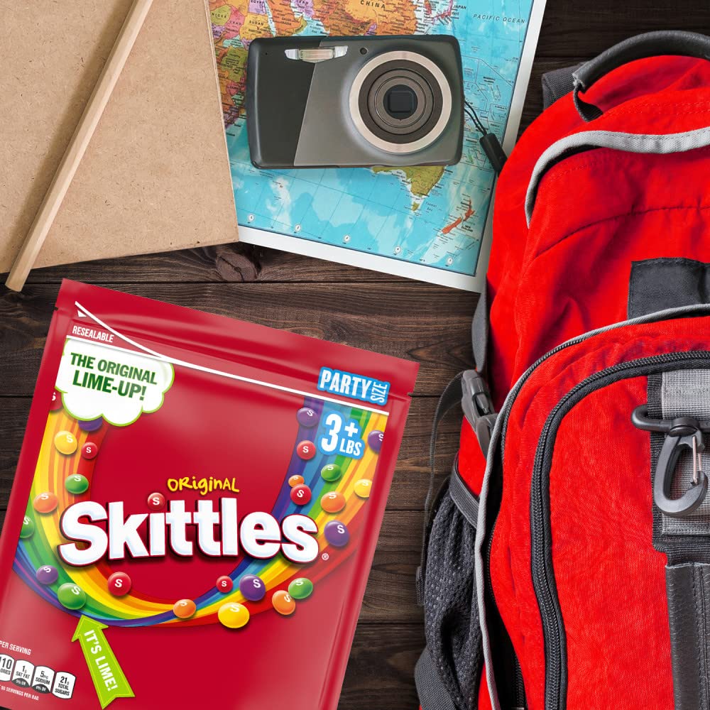 SKITTLES Original Summer Chewy Candy, Party Size, 50 Oz Resealable Bulk Candy Bag - Image 7