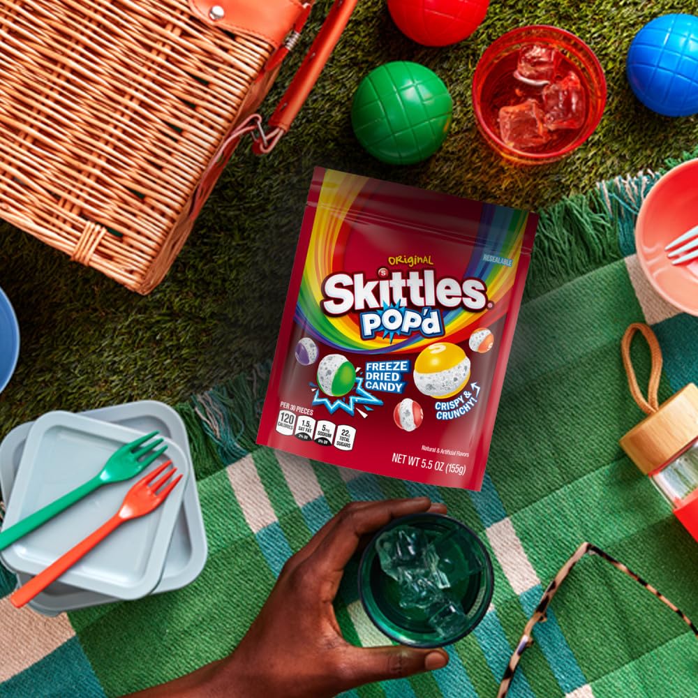 SKITTLES POP'd Originals Freeze Dried Candy, Freeze Dried Snacks, 5.5 Oz Bag - Image 6