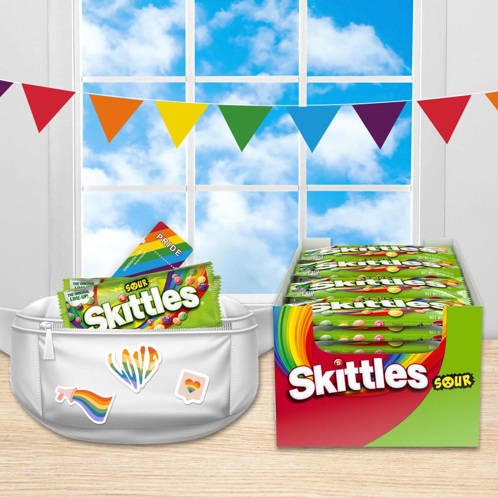 SKITTLES Sours Individually Wrapped Full Size Chewy Sour Candy Packs, 24 Ct Bulk Box for Parties, Movie Nights & Sharing - Image 6