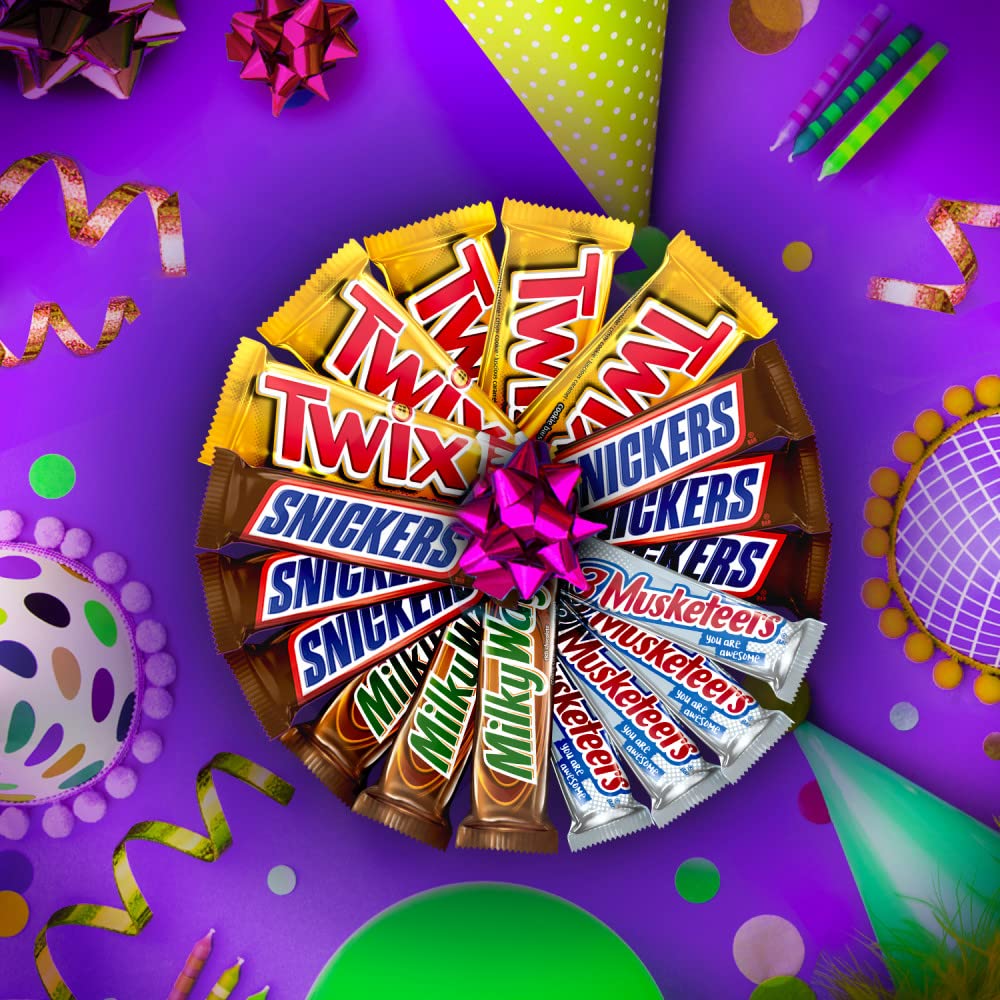SNICKERS, TWIX, MILKY WAY & 3 MUSKETEERS Individually Wrapped Variety Pack Full Size Milk Chocolate Candy Bars Bulk Assortment, 33.31 oz, 18 Bars - Image 7