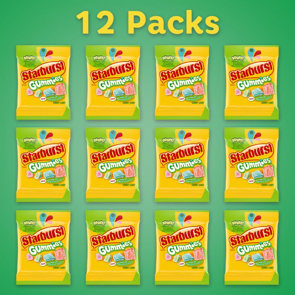STARBURST Gummies Sours, Gummy Candy, 5 oz. Bag, Bulk Candy Pack of 12 - Image 4