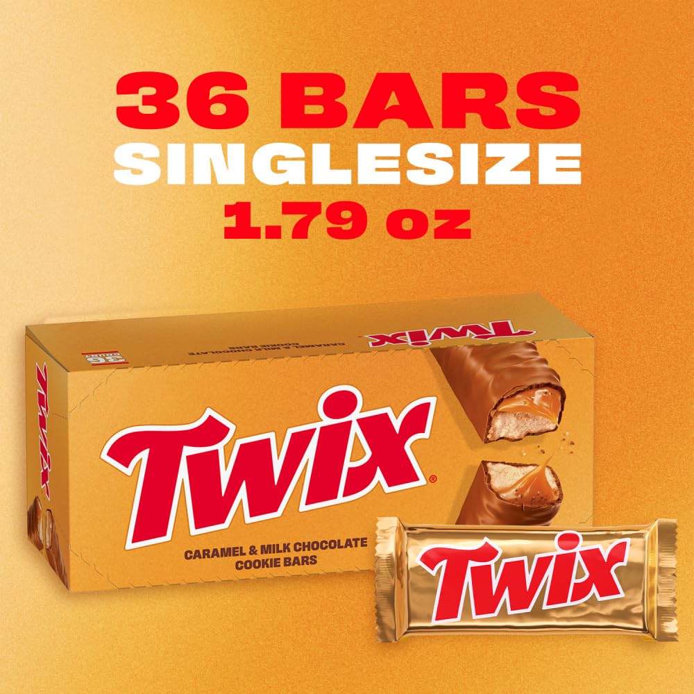 TWIX Bulk Chocolate Candy Individually Wrapped, Full Size, Caramel Chocolate Cookie Candy Bar, Perfect for Snacks, Parites, Goodie Bags, Holidays 36-Count Box - Image 6