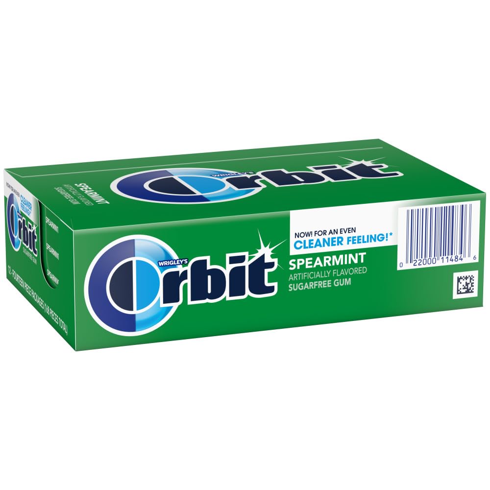 WRIGLEY'S ORBIT Gum Sugar-Free Spearmint - 12 Packs in Bulk, 14 Pieces Each - Chewing Gum, 168 Total Pieces - Image 4