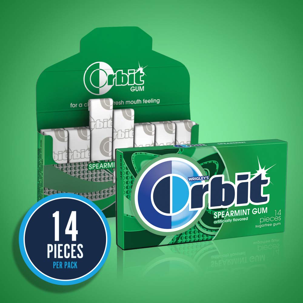 WRIGLEY'S ORBIT Gum Sugar-Free Spearmint - 12 Packs in Bulk, 14 Pieces Each - Chewing Gum, 168 Total Pieces - Image 5